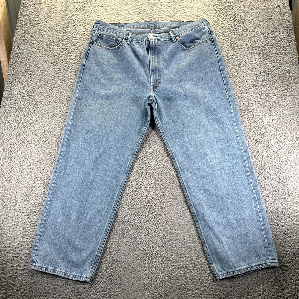 Levis 550 Jeans Mens 42x30 Blue Denim Cotton Straight Leg Baggy Utility Workwear